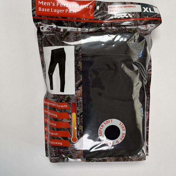 Truetimber Base Layer Pants XL Mens Black Performance Heavyweight Warmth Fleece - Picture 1 of 8